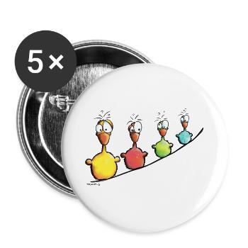 Starke Vogelleine - Buttons groß 56 mm (5er Pack) - Weiß - Vorne