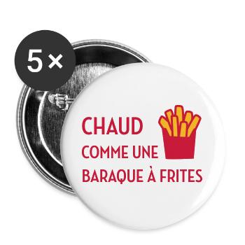 sexe / drague / seduction / fête / sexy / sex - Lot de 5 grands badges (56 mm) - blanc - Devant