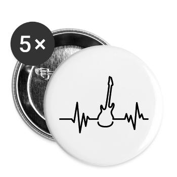 Gitarre - Buttons groß 56 mm (5er Pack) - Weiß - Vorne