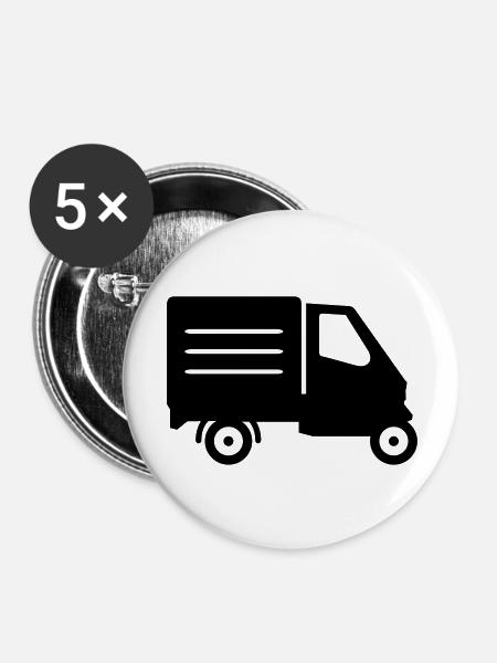 Piaggo Ape - Buttons groß 56 mm (5er Pack) - Weiß