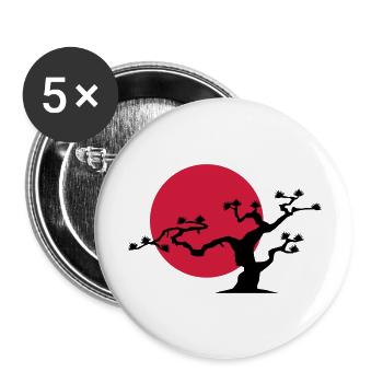 japanischer_baum - Buttons large 2.2''/56 mm (5-pack) - white - Front