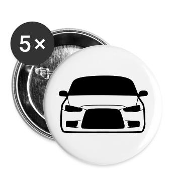 JDM EvoX | T-shirts JDM - Buttons groß 56 mm (5er Pack) - Weiß - Vorne