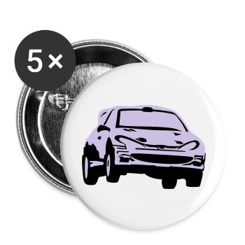 Rally car, race car - Buttons large 2.2''/56 mm (5-pack) - white - Front