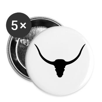 rinder_schaedel_01 - Buttons large 2.2''/56 mm (5-pack) - white - Front