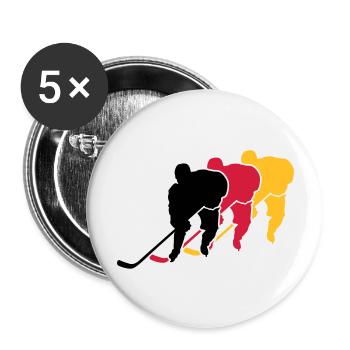 Eishockey - Buttons groß 56 mm (5er Pack) - Weiß - Vorne