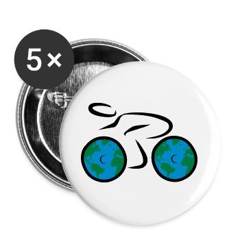 Fahrrad - Buttons groß 56 mm (5er Pack) - Weiß - Vorne