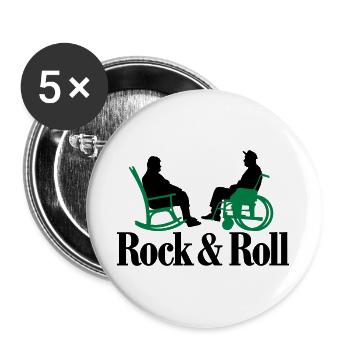 Rock n Roll 2clr New - Buttons groß 56 mm (5er Pack) - Weiß - Vorne