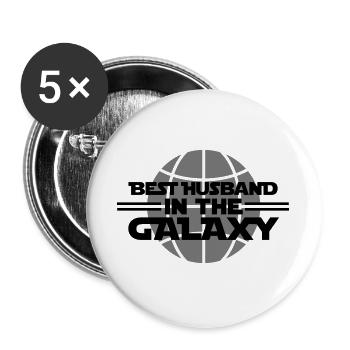 Best husband in the Galaxy - Buttons groß 56 mm (5er Pack) - Weiß - Vorne