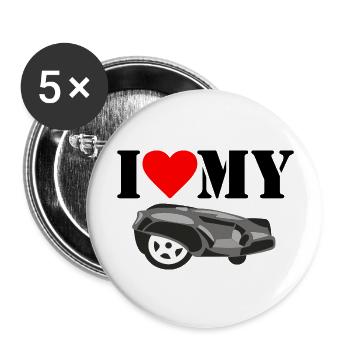 J'aime mon robi - Lot de 5 grands badges (56 mm) - blanc - Devant