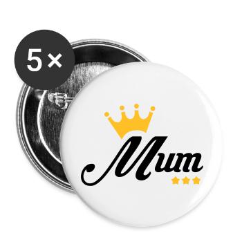 Mum / Mom / Baby / Mummy / Mother's day / Birth - Buttons large 2.2''/56 mm (5-pack) - white - Front