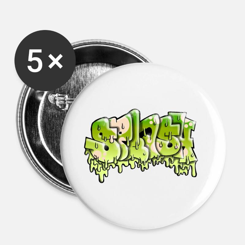 Splash Graffiti - Buttons large 2.2''/56 mm (5-pack) - white