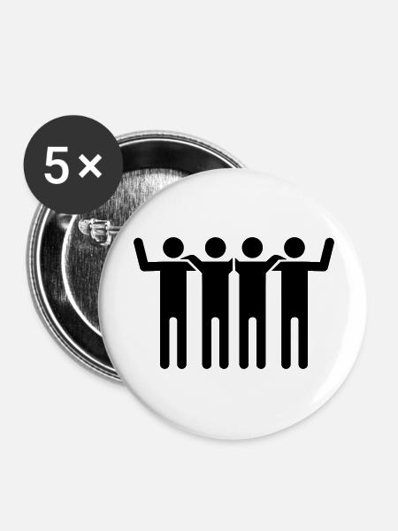 Junggesellenabschied - Buttons groß 56 mm (5er Pack) - Weiß