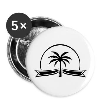 palm tree ribbon - Buttons groß 56 mm (5er Pack) - Weiß - Vorne