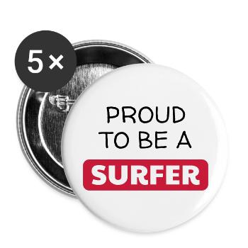 Surf / Surfing / Surfer / Surfen / Beach - Buttons large 2.2''/56 mm (5-pack) - white - Front