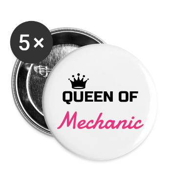 mécanique / mécanicien / mécano / garage - Lot de 5 grands badges (56 mm) - blanc - Devant