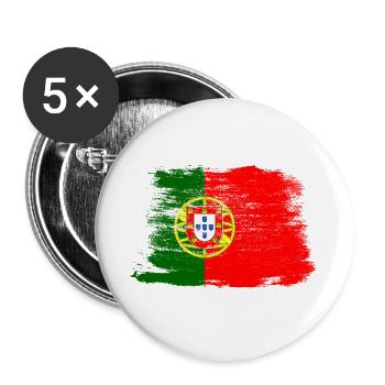 Portugal - Buttons groß 56 mm (5er Pack) - Weiß - Vorne