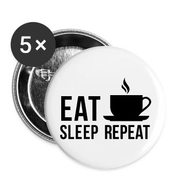 Kaffee - Buttons groß 56 mm (5er Pack) - Weiß - Vorne