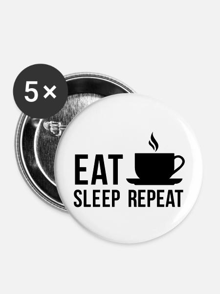 Kaffee - Buttons groß 56 mm (5er Pack) - Weiß