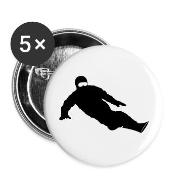 Wintersport - Snowboarder - Buttons groß 56 mm (5er Pack) - Weiß - Vorne