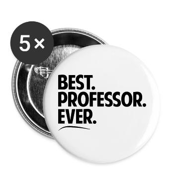 Best professor ever period bold text - Buttons large 2.2''/56 mm (5-pack) - white - Front