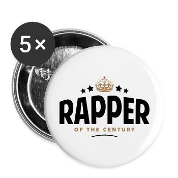 rapper of the century funny crown stars - Buttons large 2.2''/56 mm (5-pack) - white - Front