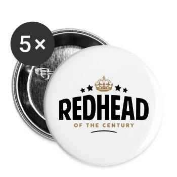 redhead of the century funny crown stars - Buttons large 2.2''/56 mm (5-pack) - white - Front