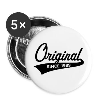 Original Since 1989 (Geburtsjahr, Geburtstag / B) - Buttons groß 56 mm (5er Pack) - Weiß - Vorne