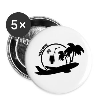 party_crew_001 - Buttons groß 56 mm (5er Pack) - Weiß - Vorne