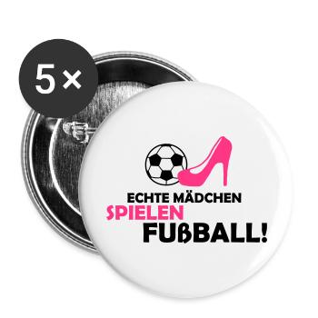 frauen_fussball_02 - Buttons groß 56 mm (5er Pack) - Weiß - Vorne