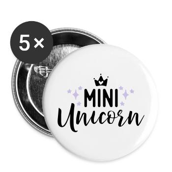 Unicorn - Buttons groß 56 mm (5er Pack) - Weiß - Vorne