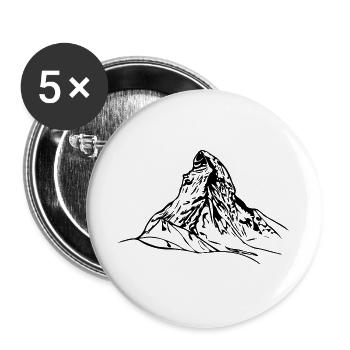 Matterhorn mountain, Alps, Switzerland Horn mountains - Buttons large 2.2''/56 mm (5-pack) - white - Front