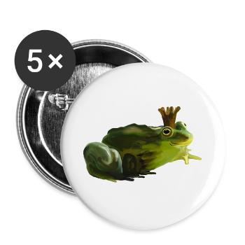 frog Prince - Buttons large 2.2''/56 mm (5-pack) - white - Front