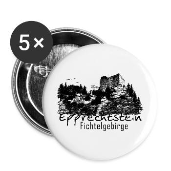 Epprechtstein Fichtelgebirge Fichteldesign - Buttons groß 56 mm (5er Pack) - Weiß - Vorne