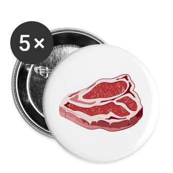 magnificent raw T Bone Steak for barbecues - Buttons large 2.2''/56 mm (5-pack) - white - Front