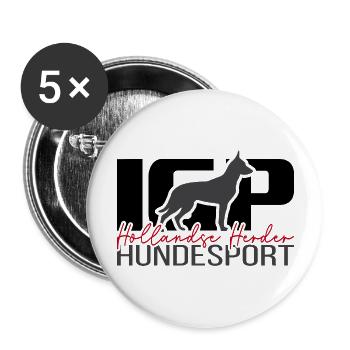 HOLLANDSE HERDER IGP Hundesport Hunde Wilsigns - Buttons groß 56 mm (5er Pack) - Weiß - Vorne