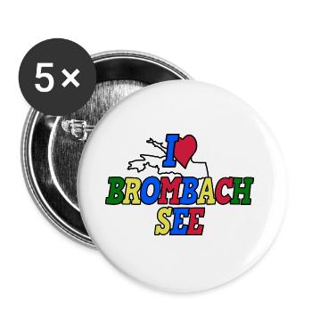 I Love Brombachsee Neutral - Buttons groß 56 mm (5er Pack) - Weiß - Vorne