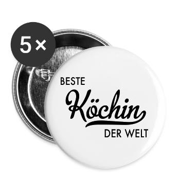 Beste Köchin der Welt - Buttons groß 56 mm (5er Pack) - Weiß - Vorne