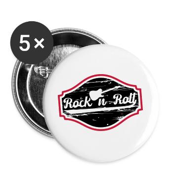 Rock n Roll Baby - Buttons groß 56 mm (5er Pack) - Weiß - Vorne