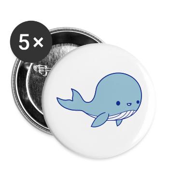 Whale Baby Clipart - Buttons large 2.2''/56 mm (5-pack) - white - Front