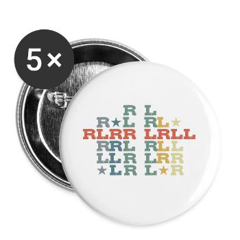 Rudiments de batterie - Lot de 5 grands badges (56 mm) - blanc - Devant