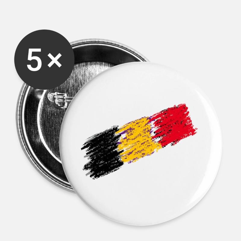 Belgium Flag - Italic - Buttons large 2.2''/56 mm (5-pack) - white