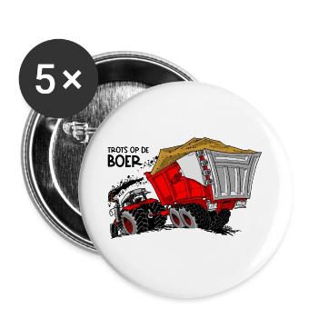 0954 Stolz auf den Bauern FARBE - Buttons groß 56 mm (5er Pack) - Weiß - Vorne