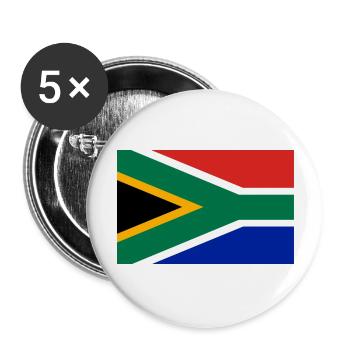Drapeau de l’Afrique du Sud - Lot de 5 grands badges (56 mm) - blanc - Devant