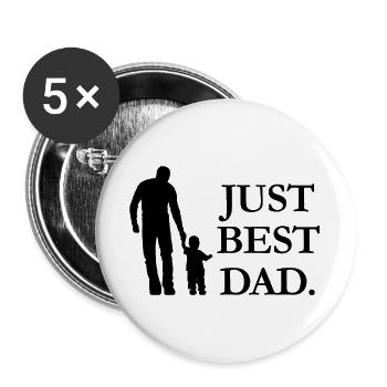 Juste le meilleur papa - Lot de 5 grands badges (56 mm) - blanc - Devant