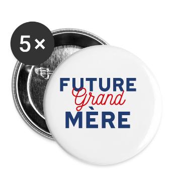 Future grand-mère - Lot de 5 grands badges (56 mm) - blanc - Devant