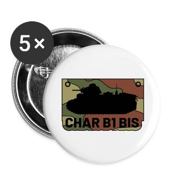 Char B1 BIS - Buttons large 2.2''/56 mm (5-pack) - white - Front