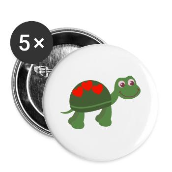 Turtle - Buttons large 2.2''/56 mm (5-pack) - white - Front