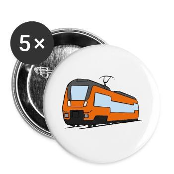 Regionalbahn Zug Lok Eisenbahn Modelleisenbahn - Buttons groß 56 mm (5er Pack) - Weiß - Vorne