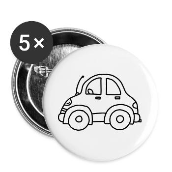 Car drawing car engine gift idea sketch - Buttons large 2.2''/56 mm (5-pack) - white - Front