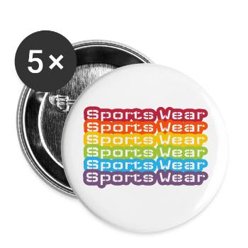 Sports Wear Rainbow two - Buttons groß 56 mm (5er Pack) - Weiß - Vorne